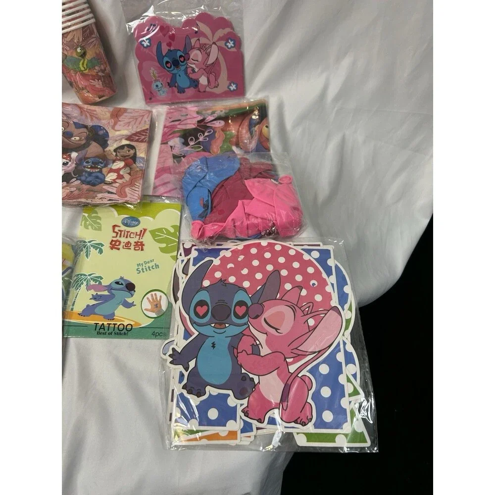 Lilo & Stitch Birthday Party Supplies Set Plates Cups Utensils Decor Tattoos Etc